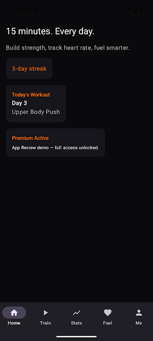 PulseForge: 15-Min Workout Screenshot 0