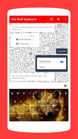Fire Wolf Keyboard Theme Screenshot 3