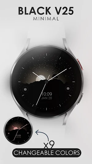 Minimal Black v25 watch face Screenshot 2