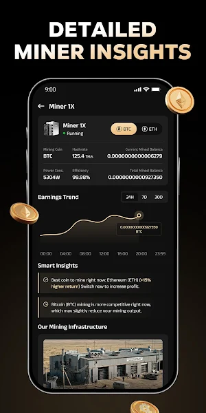 Crypto mining farm - BTC, ETH Screenshot 3