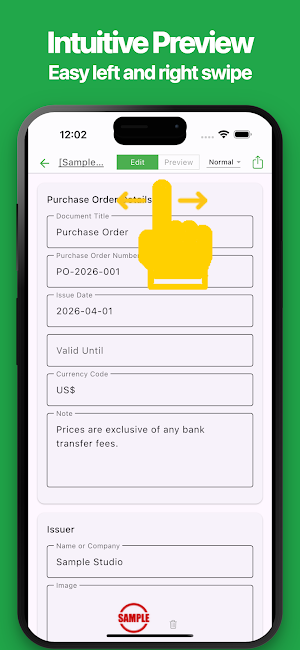 # Simple Purchase Order Screenshot 1