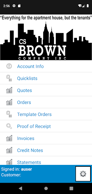 CS Brown Co Inc. Web Track Screenshot 2