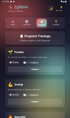 Zgibovi – Trener & Tracker Screenshot 2