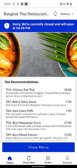 BangkokThaiRestaurant&Takeaway Screenshot 1