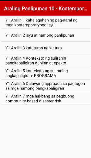 Araling Panlipunan 10 - Kontemporaryong Isyu Screenshot 1