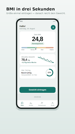 BMI Rechner – Gewicht Tracker Screenshot 3