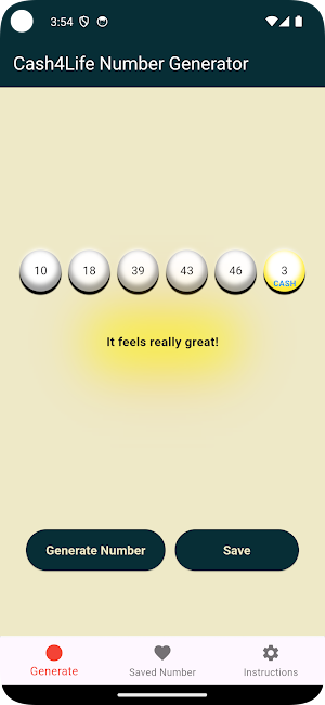 Cash4Life ! Number Random Screenshot 2