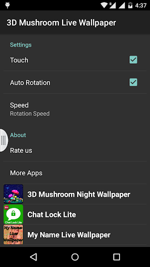 3D Mushroom-Sun Live Wallpaper Screenshot 3