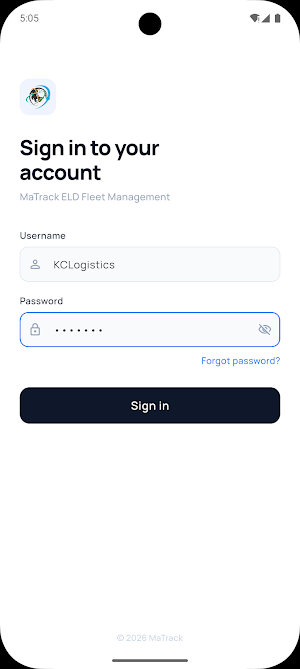 Matrack ELD Admin Screenshot 0