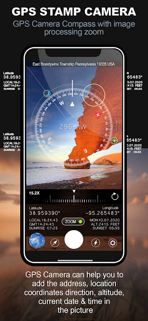 GPS Photo Stamp Cam with Zoom Screenshot 0