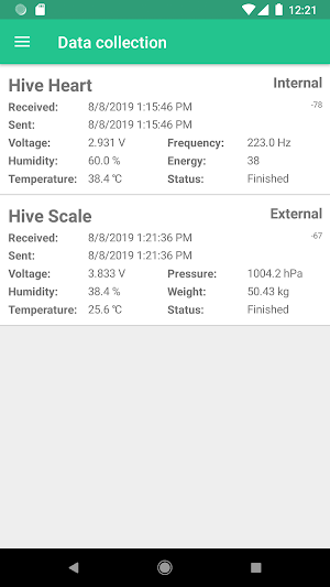 Bee hive monitoring gateway Screenshot 1