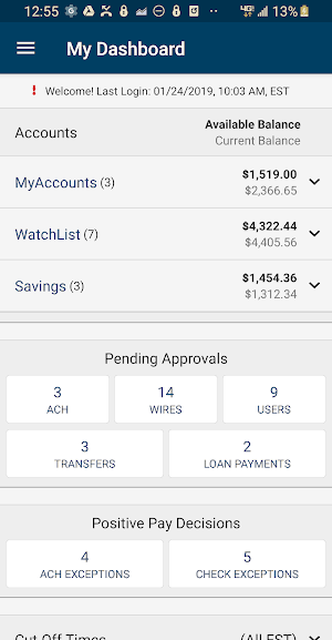 Busey Treasury Management Screenshot 2
