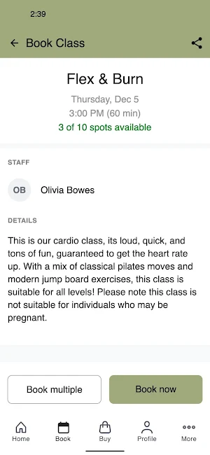 Adoro Pilates Studio Screenshot 2
