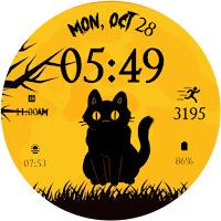 Cute Halloween Cat Watch Face