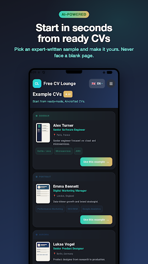 Free CV Lounge – Resume Maker Screenshot 0