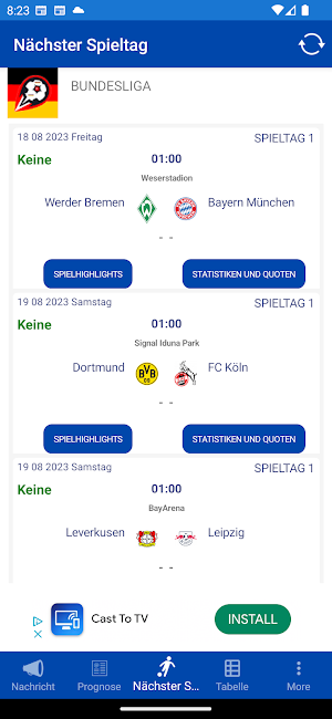Fußball Bundesliga Screenshot 2