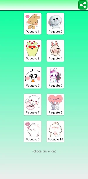 Stickers de conejos tiernos Screenshot 0