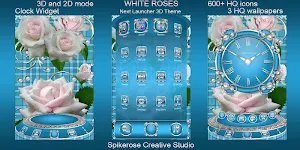 White Roses 3D Next Launcher theme Screenshot 0