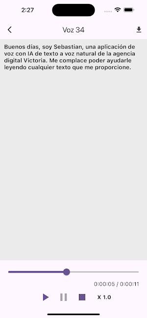 Texto al habla natural: TTS Screenshot 1