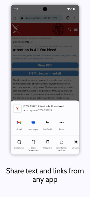 OneTapAI: Save time with AI Screenshot 1