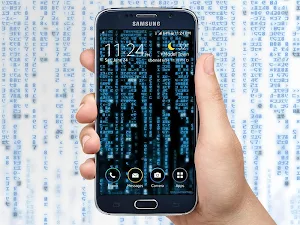 Digital Matrix Code Rain Live Wallpaper Screenshot 1