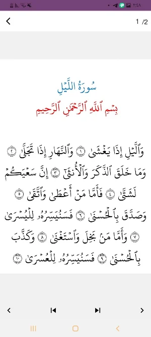 سورة الليل Screenshot 0