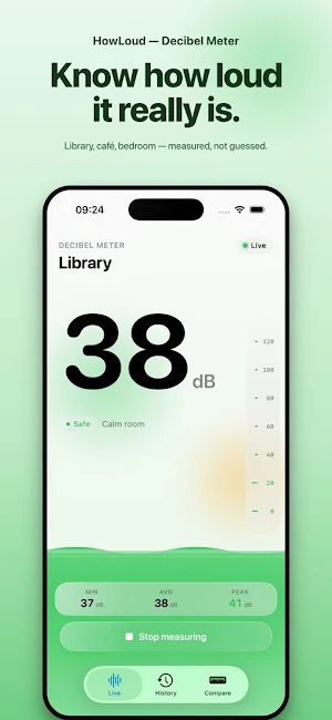 HowLoud – Decibel Meter Screenshot 0