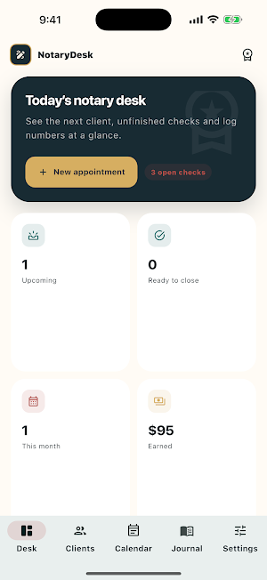 NotaryDesk: Client Checklists Screenshot 0