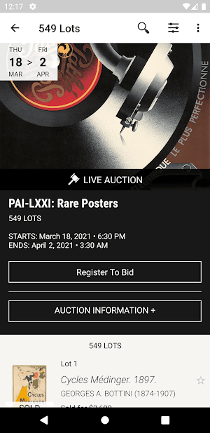 Poster Auctions International Screenshot 2