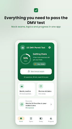 US DMV Permit Test Screenshot 0