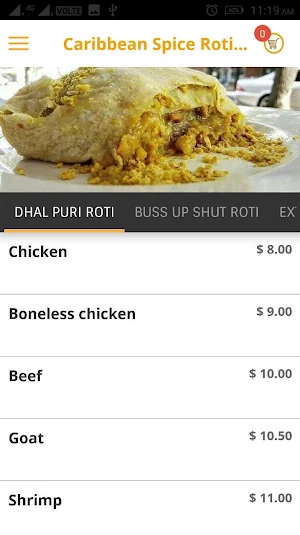 caribbean spice roti shop Screenshot 3