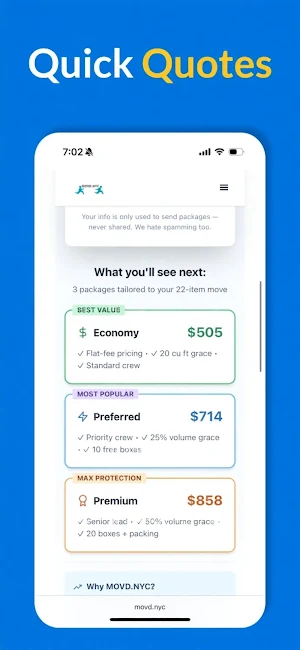Movd NYC: NYC Moving Quotes Screenshot 2