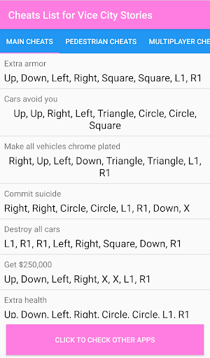Cheat Codes for VCS Screenshot 0