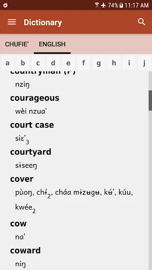 Chufie'-English Dictionary Screenshot 3