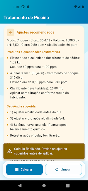 Tratamento de piscina Screenshot 3