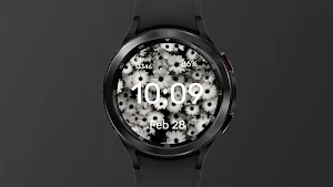 B&W daisies Watch Face Screenshot 3