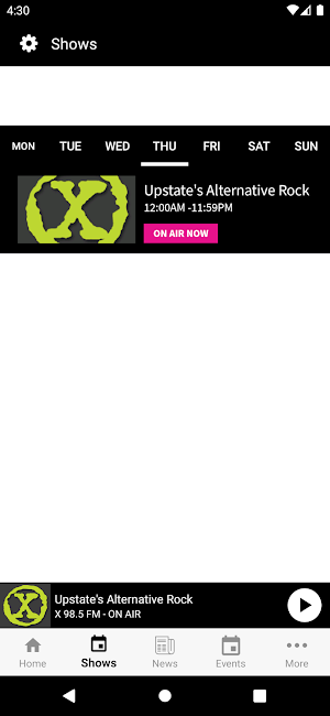 X 98.5 Screenshot 2