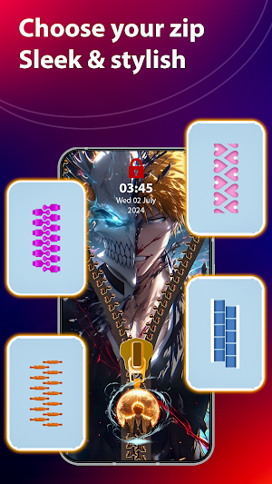 Zipper Lock Screen 3D Themes Screenshot 2