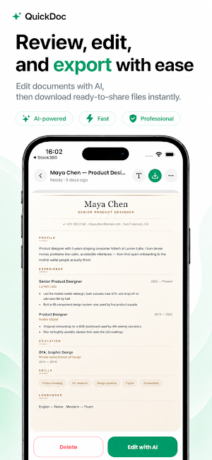 QuickDoc: AI Document Maker Screenshot 3