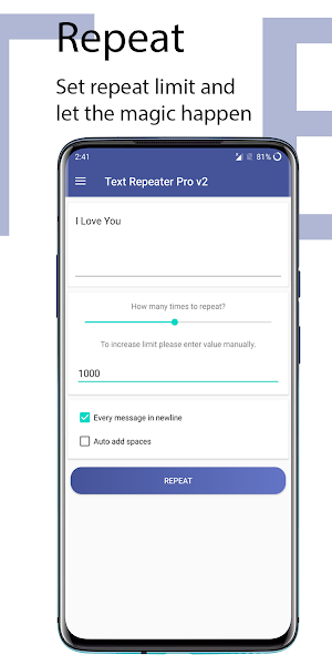 Text Repeater Screenshot 2