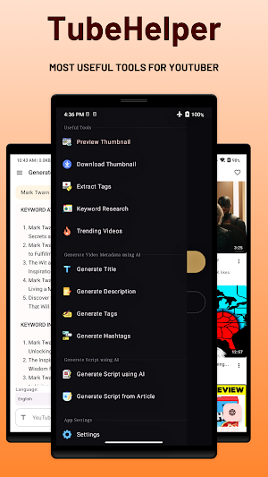 TubeHelper - for YouTubers Screenshot 0