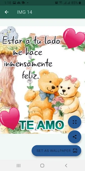 Ositos tiernos con frases de amor Screenshot 1