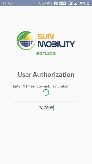 SUN Mobility Service App Screenshot 1