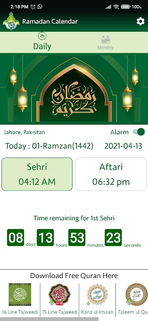 Ramzan Calendar 2021 - Time Table -  Taj Company Screenshot 0