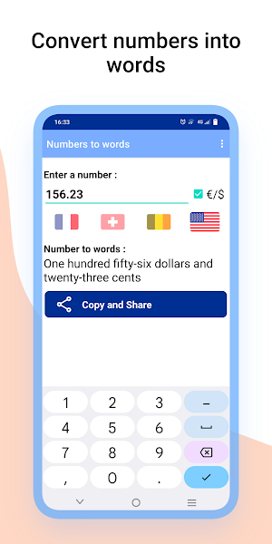 Numbers to words Screenshot 0