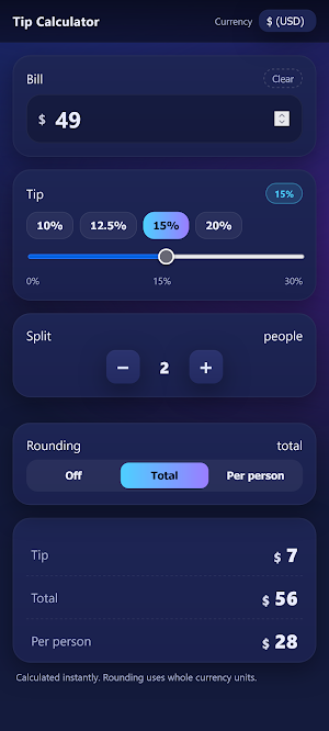 Tip Calculator Screenshot 1