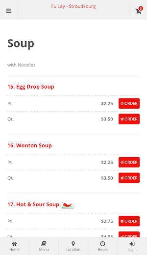 Fu Lay Stroudsburg Ordering Screenshot 2