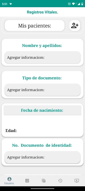 Registros vitales. Screenshot 1