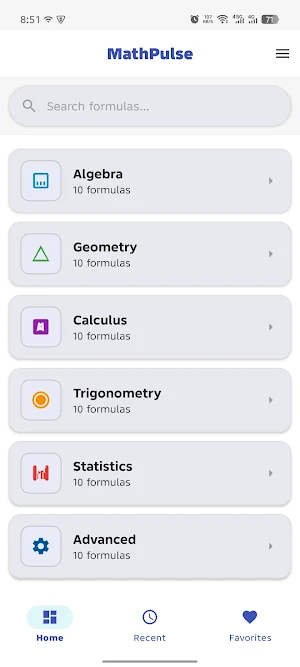 MathPulse: Quick Formulas Screenshot 0