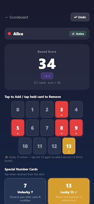 Score Keeper for Flip 7 Screenshot 1